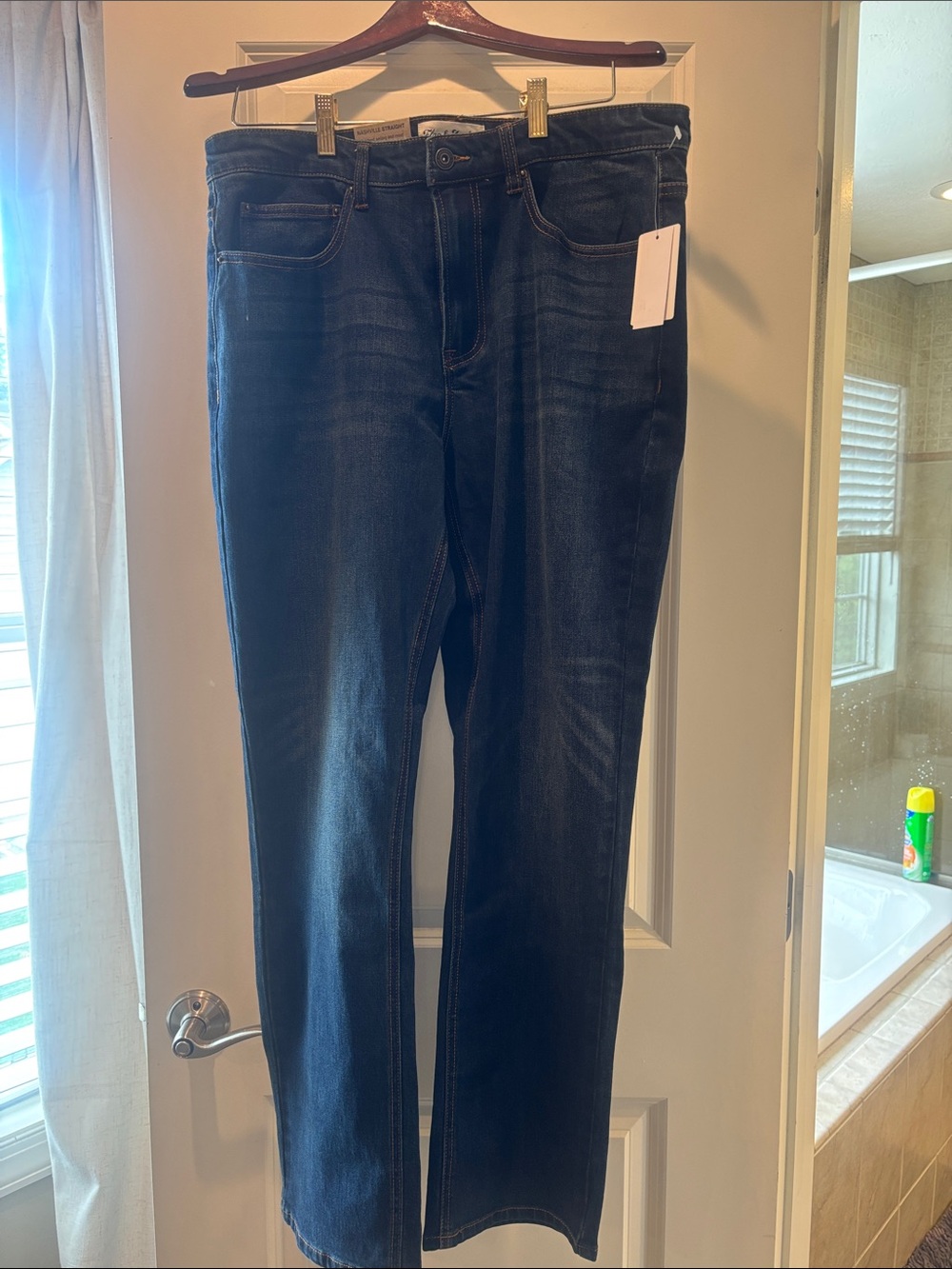 Flag & Anthem Nashville Straight Jeans Men’s 34x32 Dark Wash Stretch Denim
